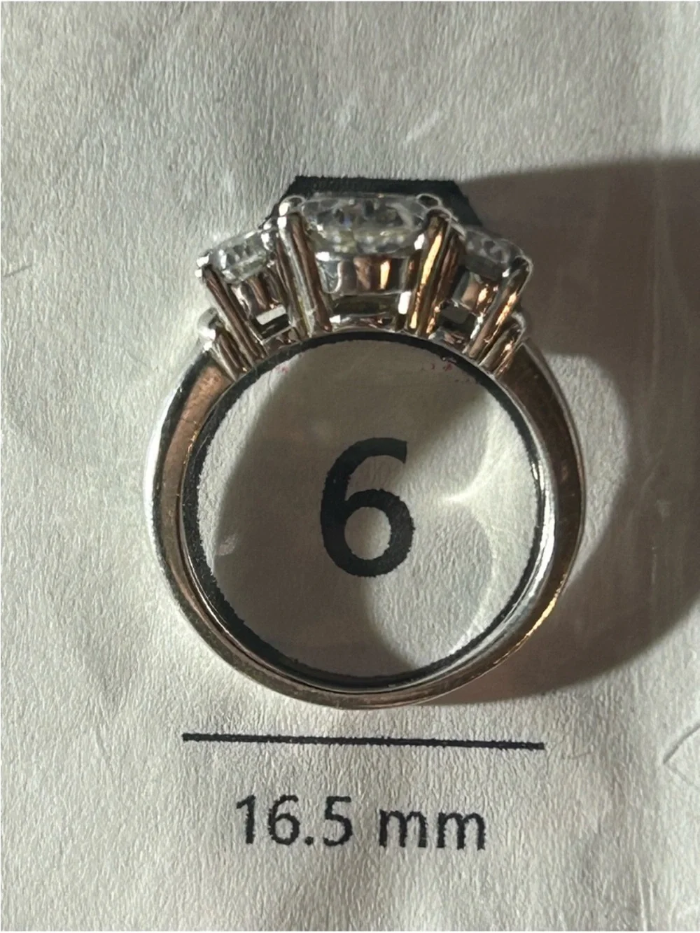 Stunning 2.5 Carat Oval Three Stone Diamond Ring | Sterling Silver 925 - Picture 3 of 5
